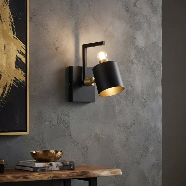 Modern Black & Gold Wall Sconce Hover Image